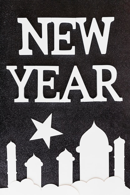 Free photo new year words and islamic symbols