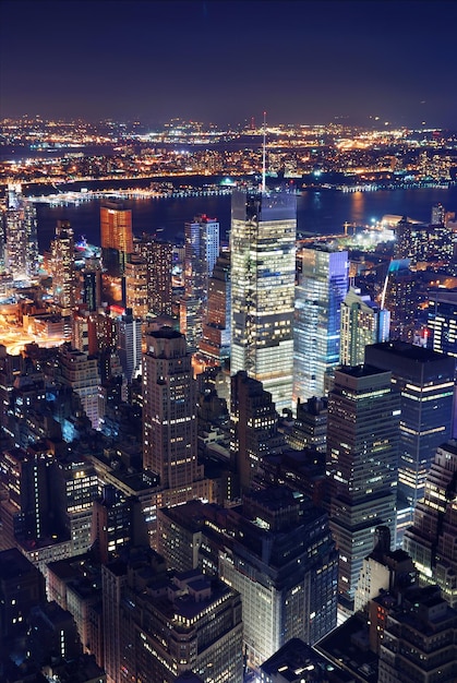 New York City aerial view at night