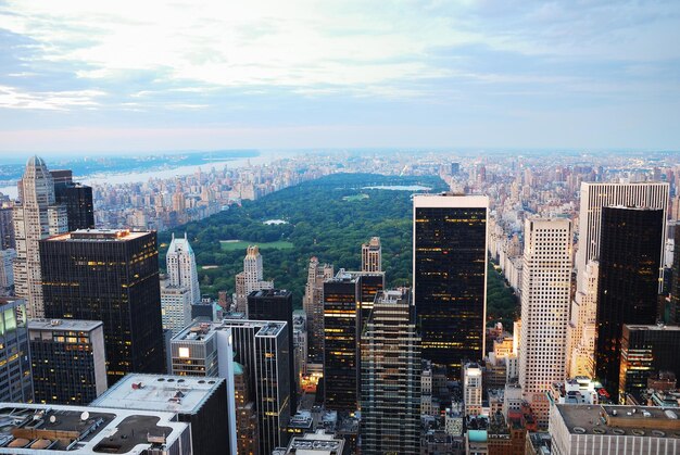 New York City at dusk