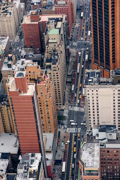 New York City Manhattan street aerial view