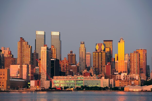 New York City Manhattan sunset panorama