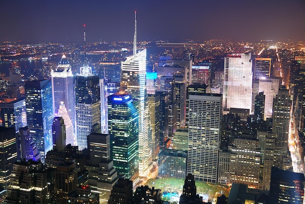 New York City Manhattan Times Square skyline aerial view