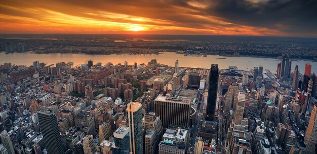 New York City sunset panorama