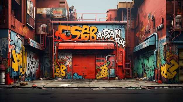 New york streets full of graffiti