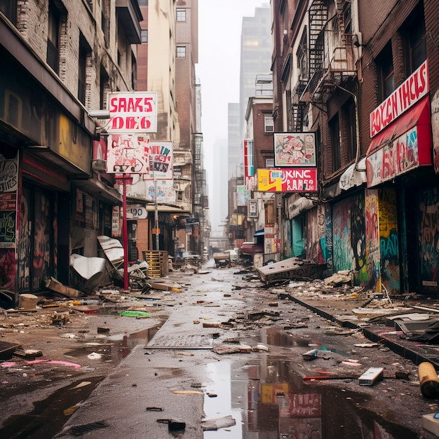 New york streets full of trash