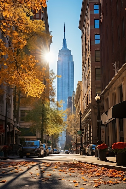 New york view with empire state building