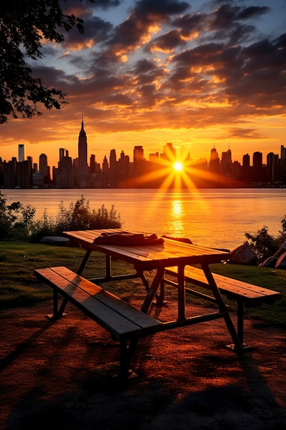 Free Photo new york view with empire state building