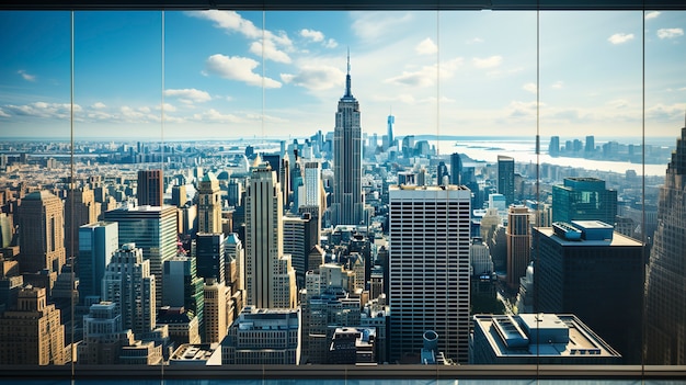 New york view with empire state building