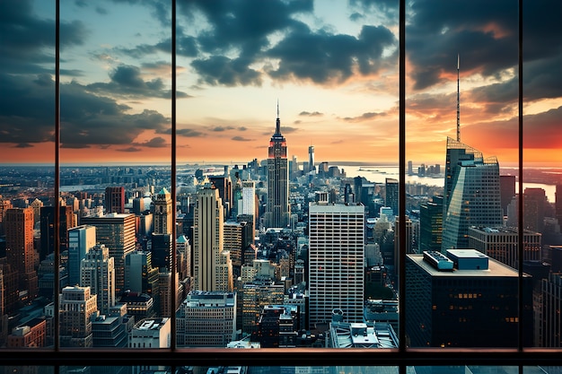 New york view with empire state building