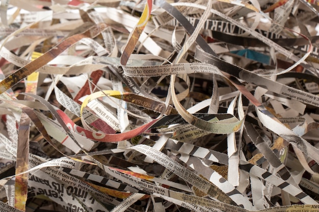 Free photo newspaper strips messy arrangement