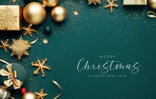 Nice greeting christmas on blue background with copyspace