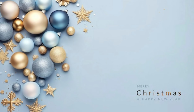 Free photo nice greeting christmas on light blue with copyspace