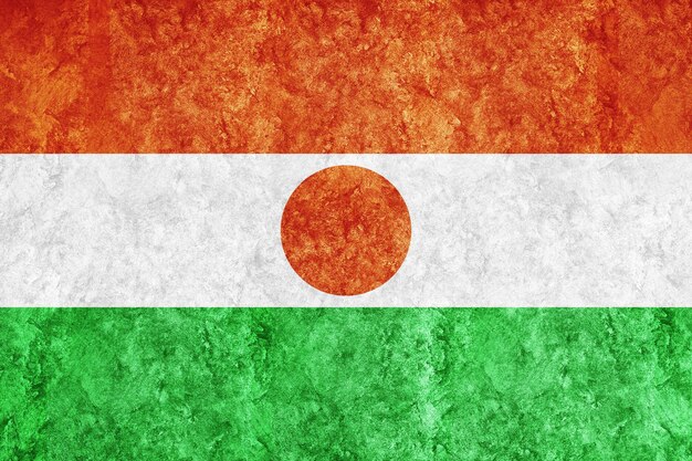 Niger Metallic flag, Textured flag, grunge flag