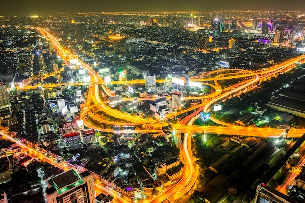 night cityscape in Bangkok, Thailand