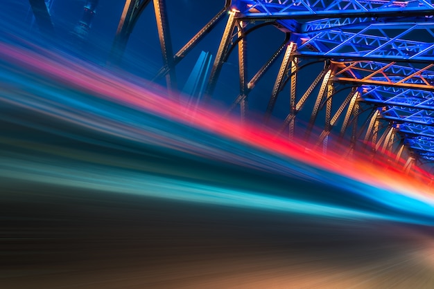 Free photo night view of the waibaidu bridge