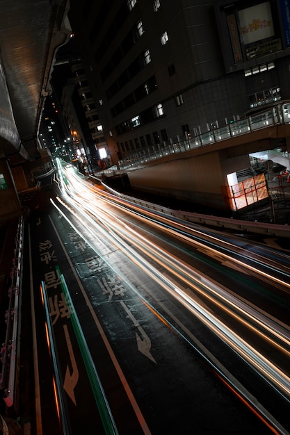 Free photo nightlife city sparkles of light on the streets