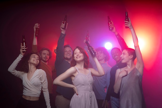 Free Photo nightlife with people dancing in a club