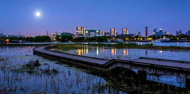 Nighttime cityscape 