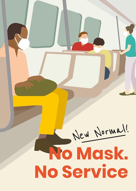 Free Photo no mask no service in new normal lifestyle