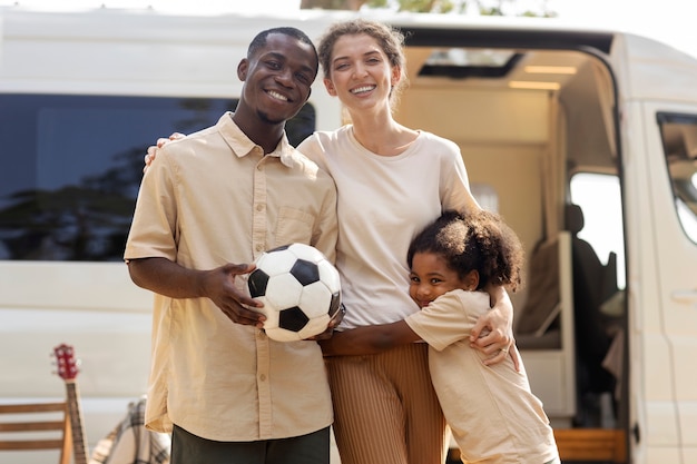 Nomad family traveling and living in a van