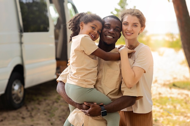 Nomad family traveling and living in a van