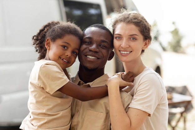 Nomad family traveling and living in a van