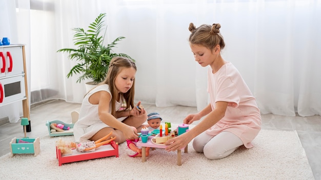 Non binary kids playing a birthday game together