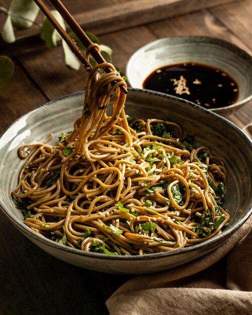 Noodles in a bowl assortment