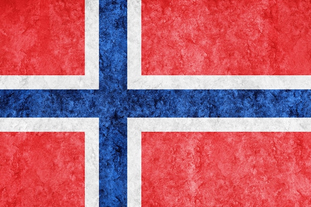 Norway Metallic flag, Textured flag, grunge flag