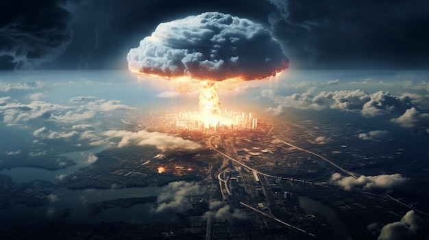 Free Photo nuclear bomb apocalyptic explosion