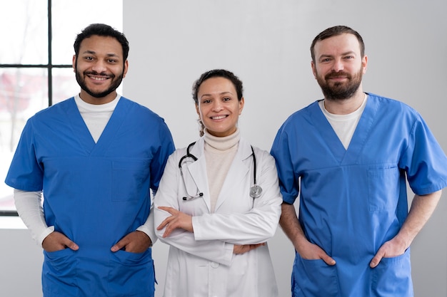 Free photo nurse and doctor team ready for work day