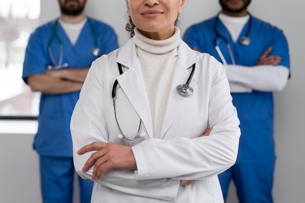 Free photo nurse and doctor team ready for work day