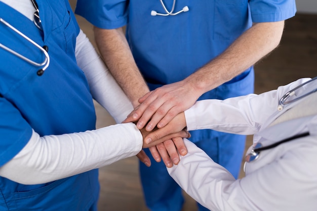 Free photo nurse and doctor team ready for work day