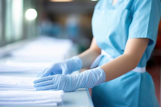 Free photo nurse preparing for their shift