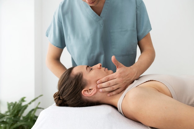 Free photo nurse taking care of patient