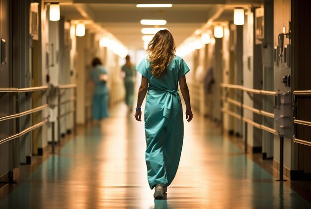 Nurse working at the hospital in scrubs