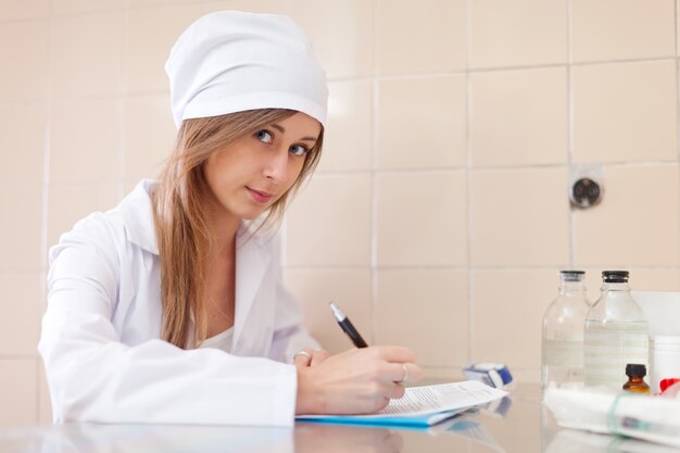 nurse working in  laboratory