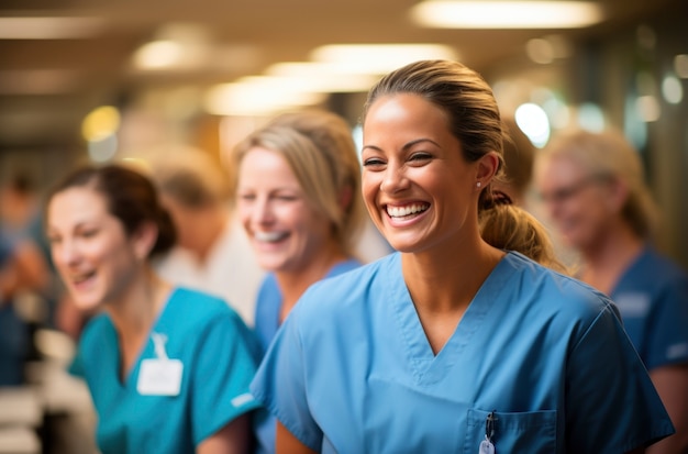 Free photo nurses smiling together