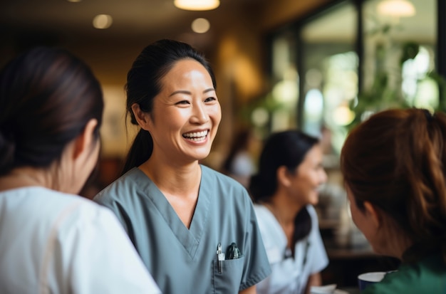 Nurses smiling together