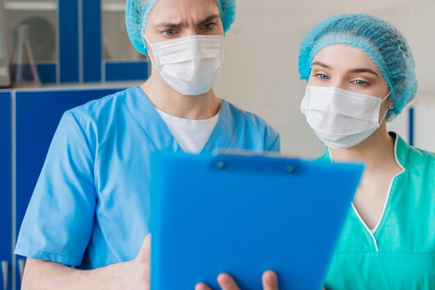 Nurses with clipboard