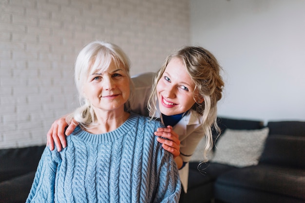 Nursing home concept with happy persons