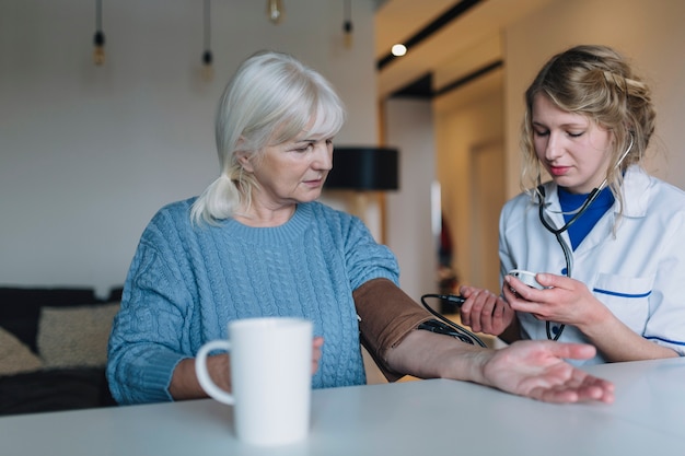 Nursing home concept with stethoscope