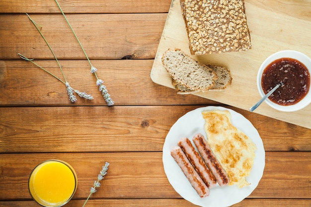 Nutrient breakfast and orange juice