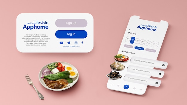 Free Photo nutritional counter app concept