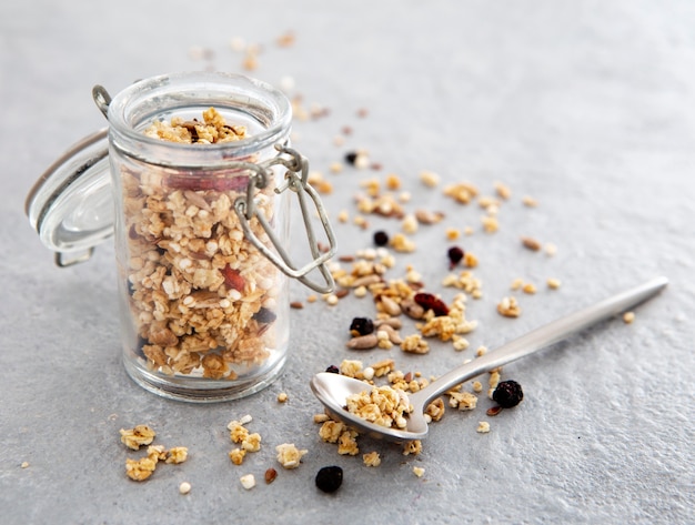 Free Photo nutritious breakfast with cereals and nuts