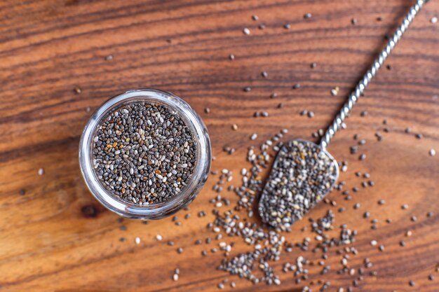 Nutritious chia seeds.