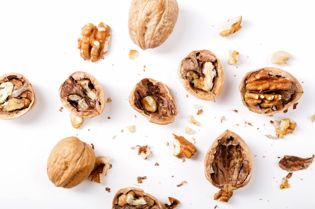 Free Photo nuts. walnuts on a white background