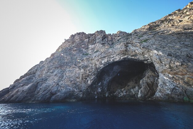 Ocean surrounded by the rocky cliffs