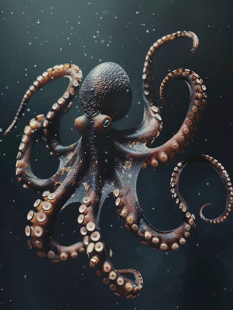 Free photo octopus seen in its underwater natural habitat