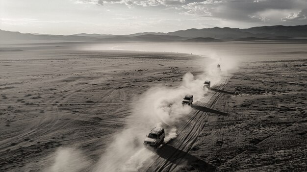 Off-road car in the wilderness